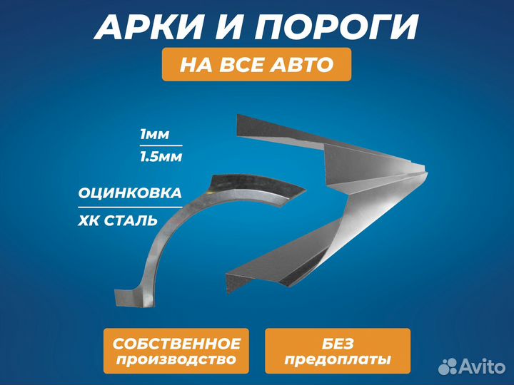 Пороги Peugeot 206 ремонтные кузовные