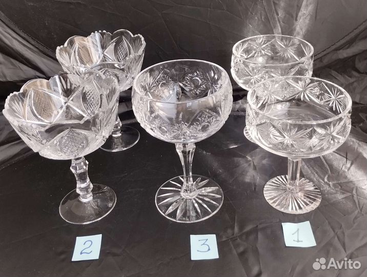 Вазы хрусталь на ножке СССР