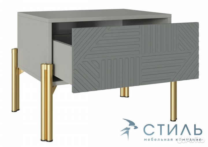 Омри тумба прикроватная Шиншилла Серая матовая Лай