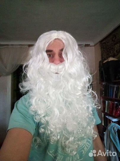 Парик и борода Деда Мороза/Санта Клауса