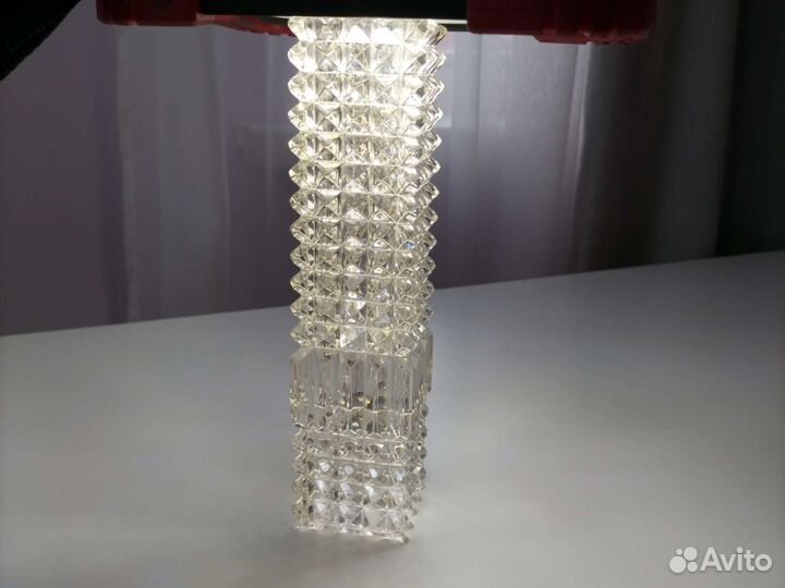 Ваза прозрачное белое стекло СССР