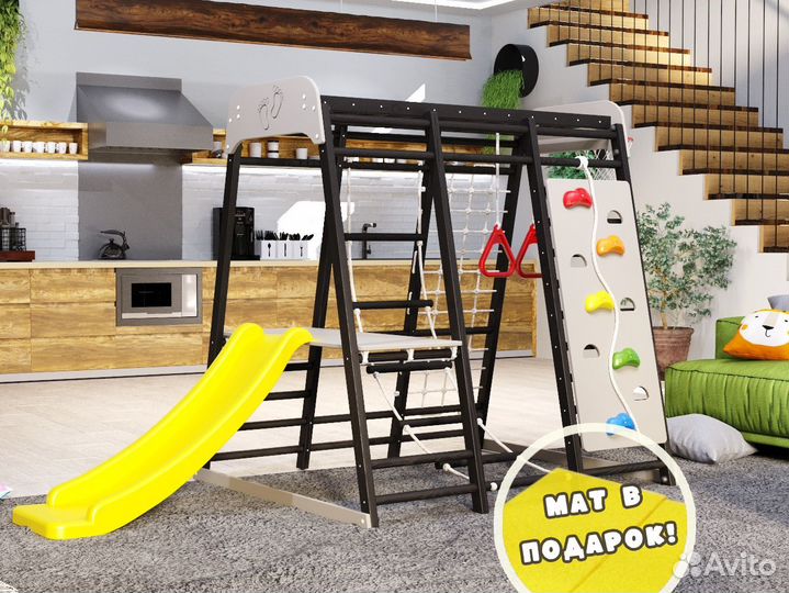 Шведская стенка со скалодромом сн-02-n