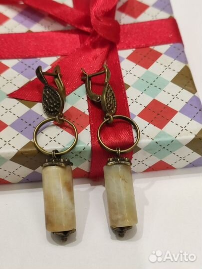 Серьги в античном стиле с агатами