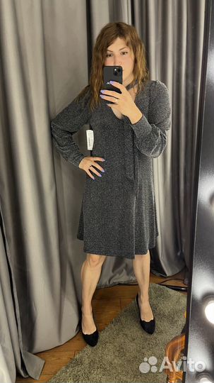 Платье karen kane, бант, серебро, размер XS