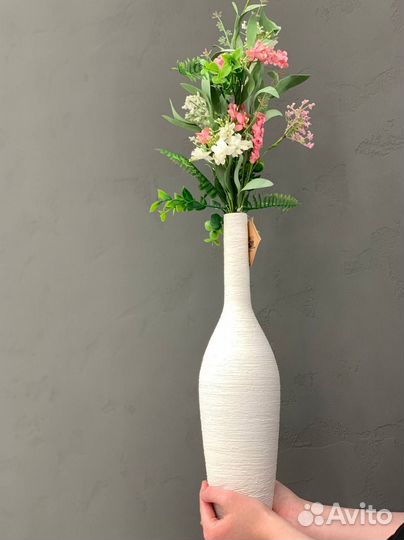 Ваза для цветов, бутыль керамика