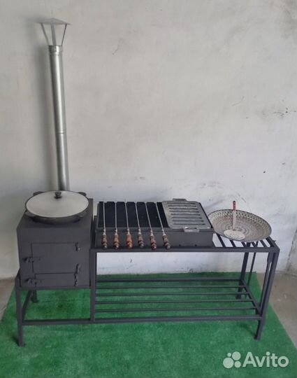Мангал с печью под казан 