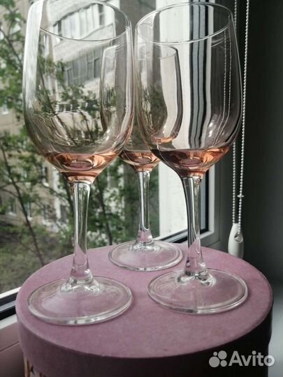 Бокалы Калининские. (3шт) цветное стекло винтаж