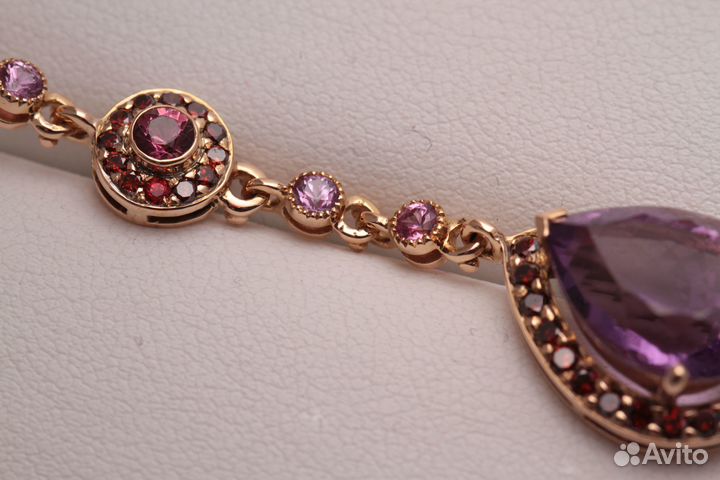 Серьги Red Diamond and Amethyst