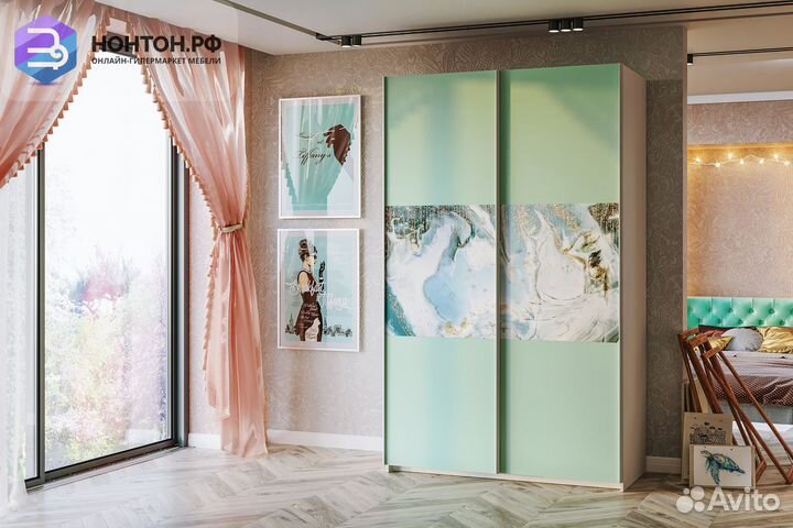 Шкаф-купе Тифани кенди / белый