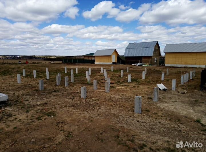 Фундамент на ж/б сваях, забивка жб свай Устюжна