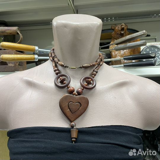 Бусы из дерева бусы бусины СССР бижутерия дерево