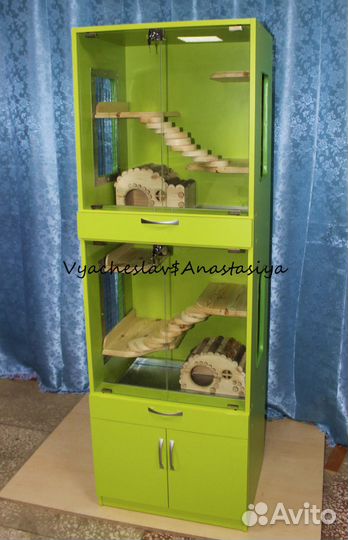 Витрины и аксессуары для шиншил дегу морские свинк