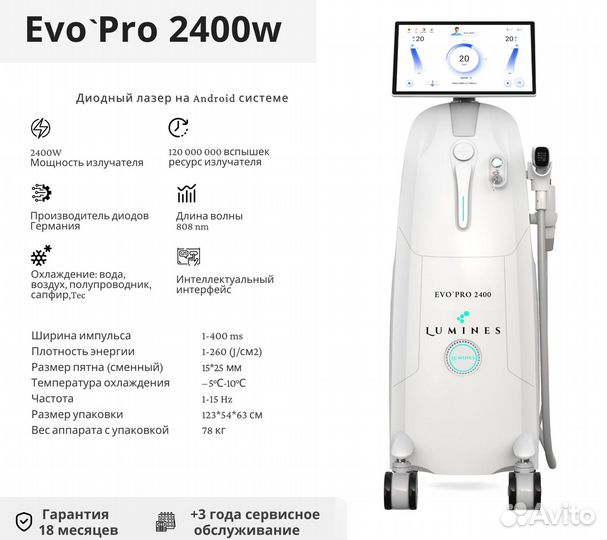 Аппарат для эпиляции Люминес EvoPro 2400в