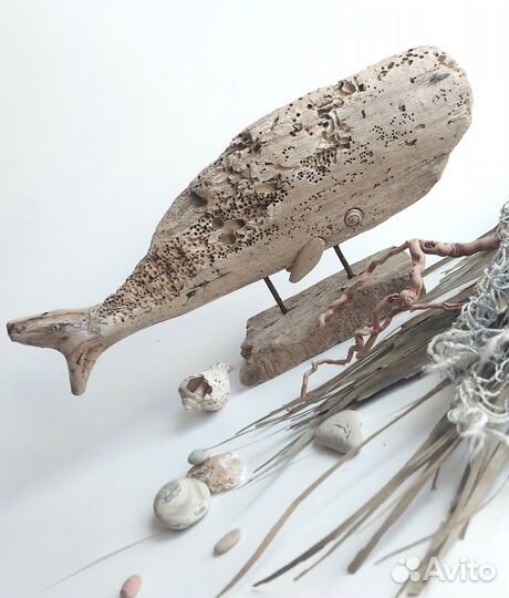 Кит. Дрифтвуд-арт, кит из морского дерева