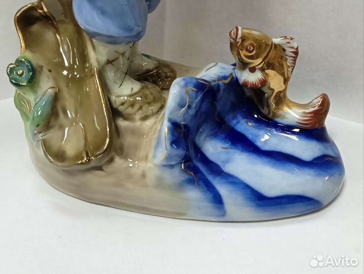 Старик и золотая рыбка Гжель СССР