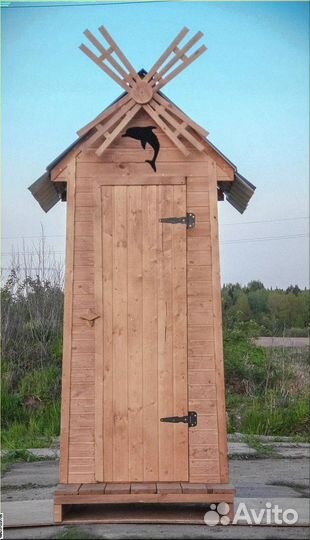 Уличный туалет деревянный Б323