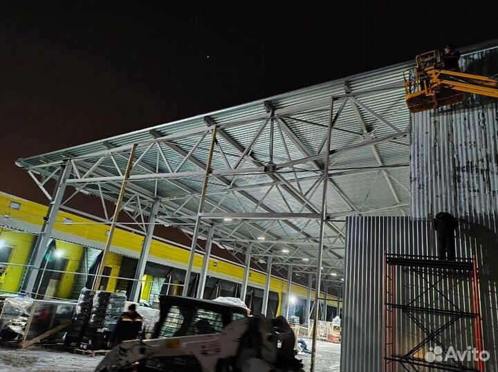 Каркасный ангар металлический