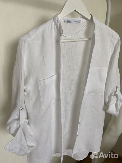 Рубашка zara лен