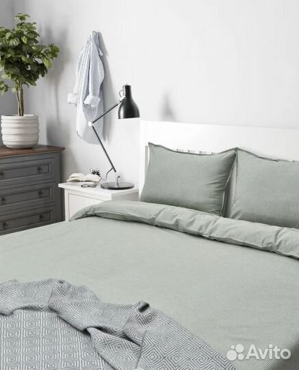 Комплект постельный bergpalm aklins зеленый IKEA