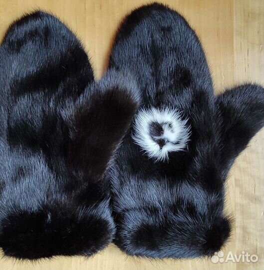 Варежки из меха норки