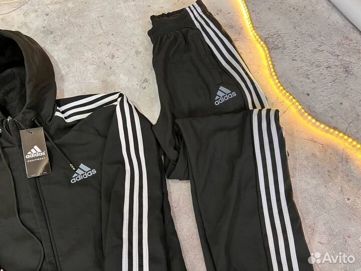 Спортивные костюмы Adidas тройка с флисом