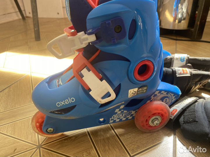 Роликовые коньки детские раздвижные с шлемом