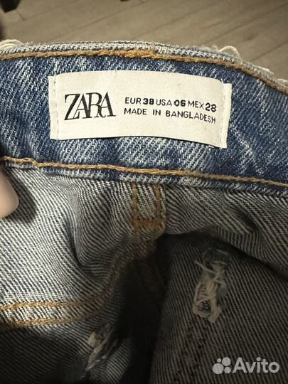 Шорты джинсовые zara 38/28 (российский 44)