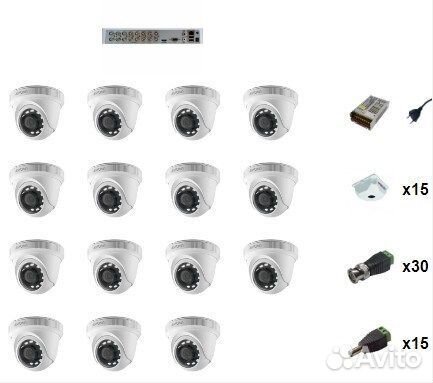 Комплект видеонаблюдения HiWatch 15 камер 1080N