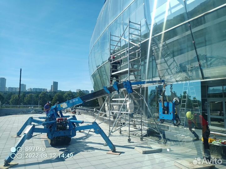 Мини кран паук с присоской для стекла