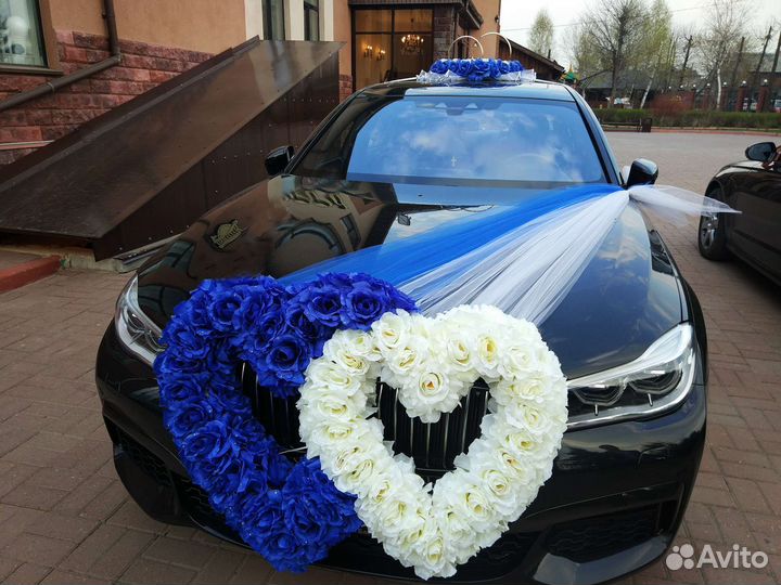 Свадебные украшения на машину, декор авто