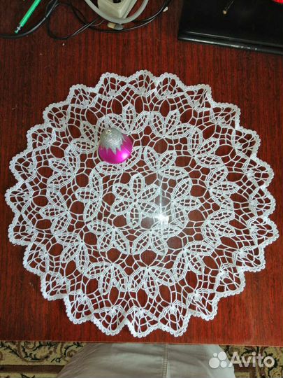 Салфетка кружево, ручная работа, нитки хлопок