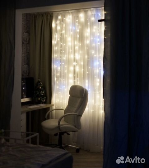 Электрогирлянда-бахрома со стробами 1,5х2 300 ламп