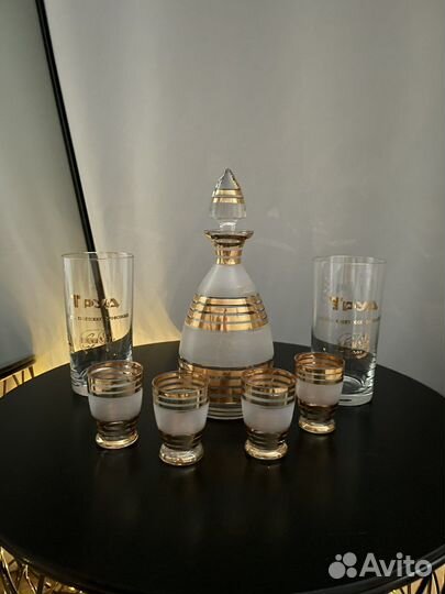 Штоф и рюмки стекло Чехословакия