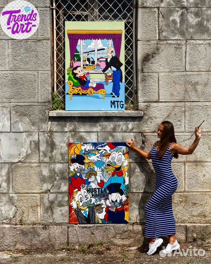 Картина Скрудж деньги Alec Monopoly копия арт