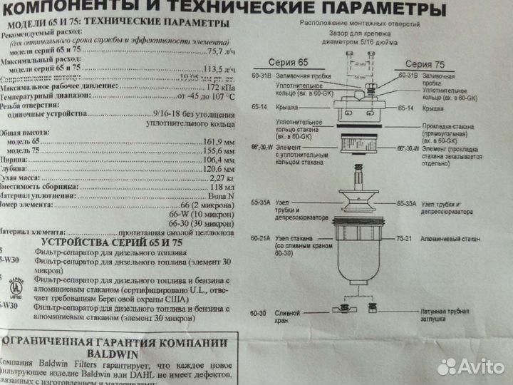 Фильтр-сепараторы для топлива