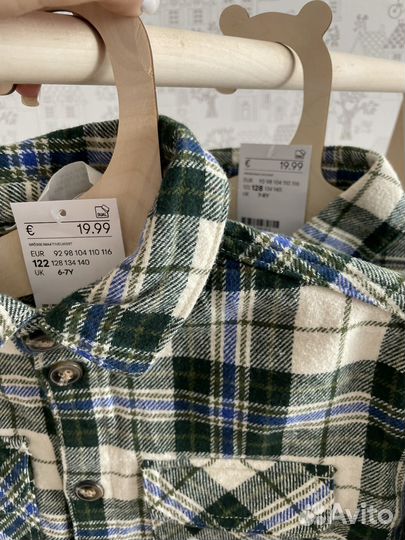 Фланелевая рубашка H&M 122 128