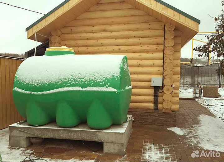 Бочка для автополива 5000 л горизонтальная