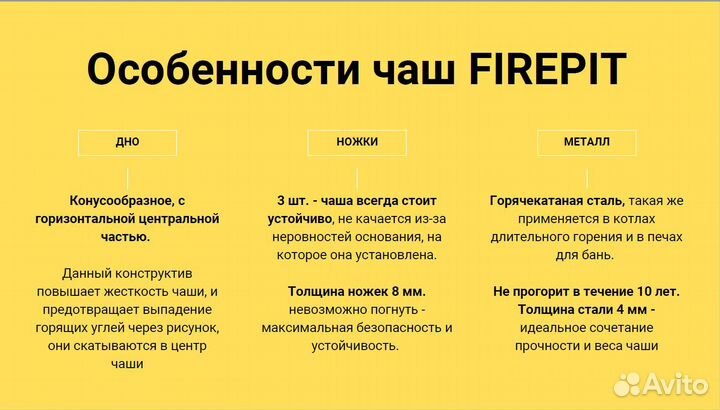 Костровая чаша 120см