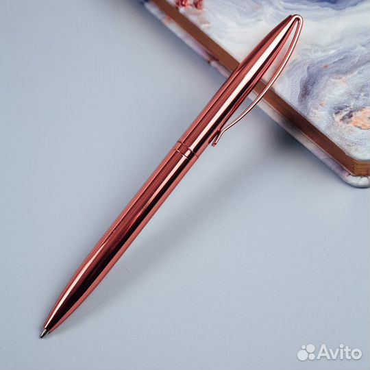 Ручка шариковая Meshu Rose Gold 1 мм синяя