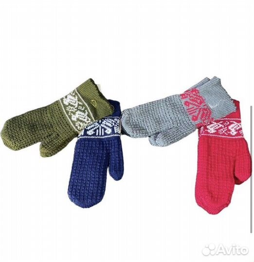 Варежки детские, двухстороние, новые