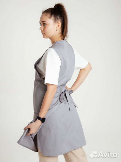 Фартук двойной светло-серый