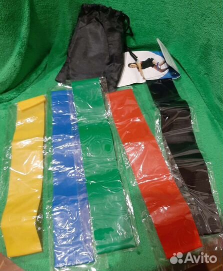 Набор 5 штук фитнес резинок новый