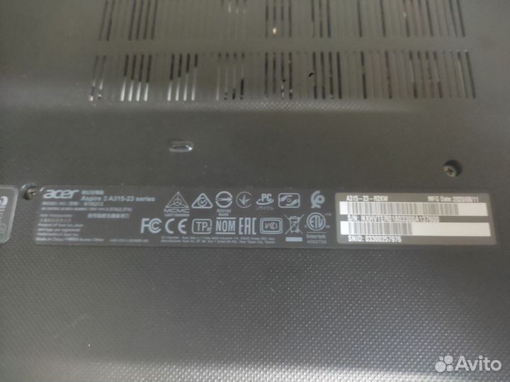 Ноутбук acer aspire 3 a315-23series