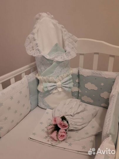 Новые Бортики в кроватку, набор на выписку