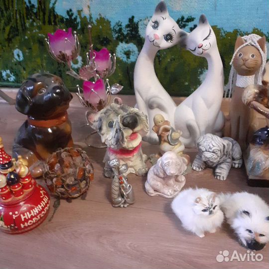 Отдам статуэтки кошки и собаки