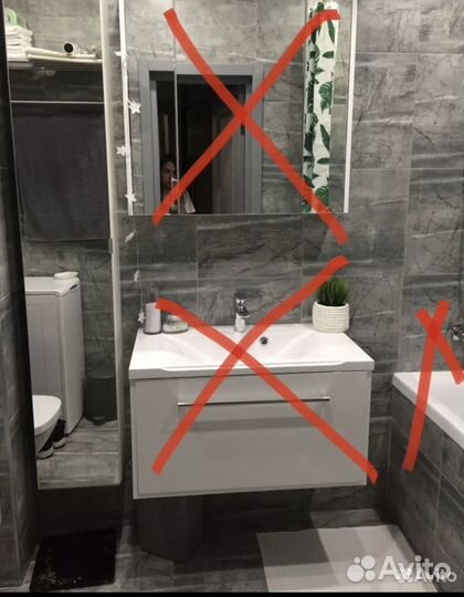 Полотенцесушитель, пенал IKEA, смеситель с душем