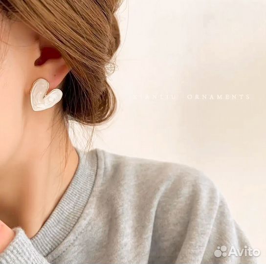 Серьги сердечки