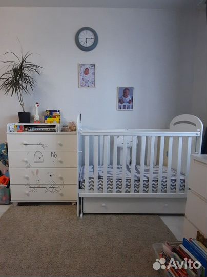 Комод, кроватка маятник Incanto Pio Pio