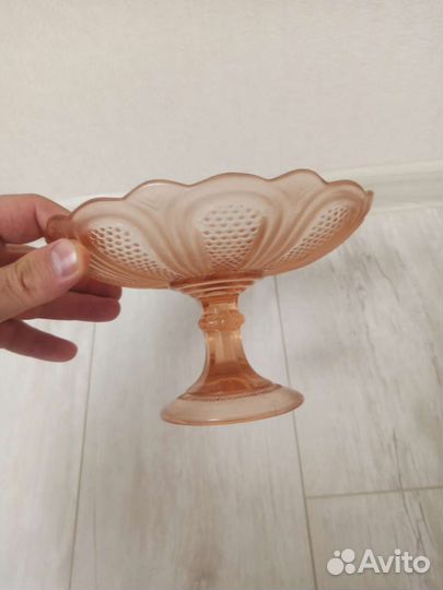 Ваза для фруктов СССР цветное стекло