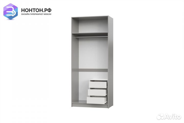 Шкаф двухдверный Ариан К-1 холодный серый